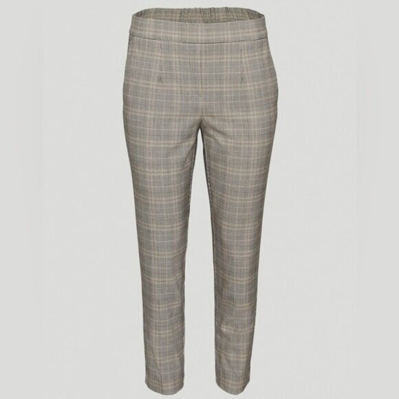 Aritzia Babaton Conan Pant Plaid Trouser Straight Leg High Waist Pleated Gray - Picture 5 of 16